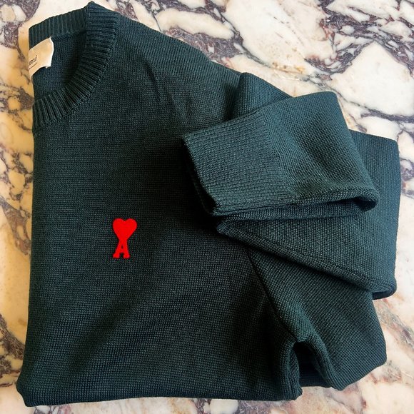 NEW W/TAGS AMI GREEN SWEATER - Picture 1 of 4